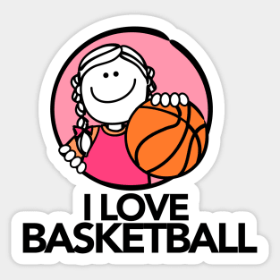 I Love Basketball Sticker